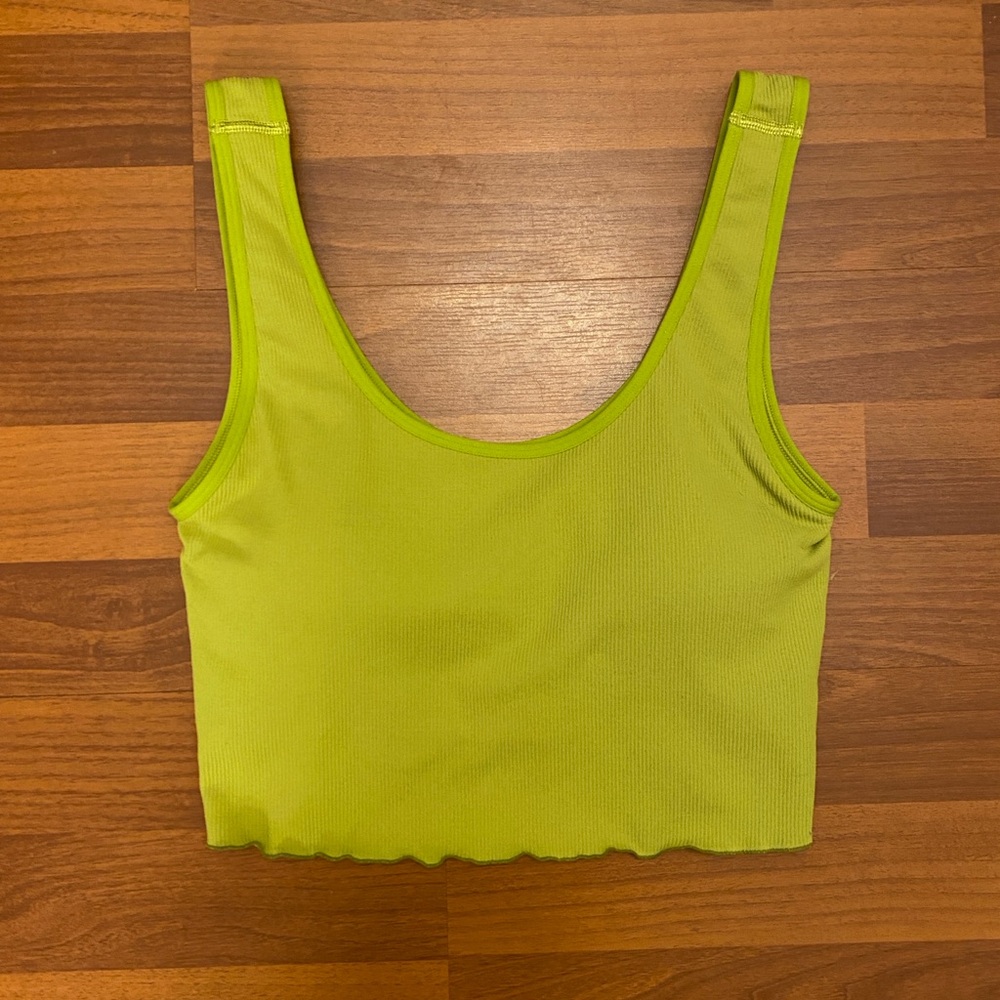 Glowmode Seamless Ribbed Built-In Bra Stretch Tank